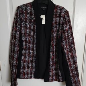 Lane Bryant Women's Black and Red Plaid Jacket